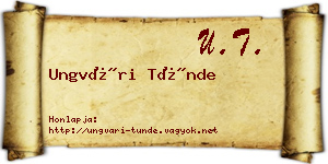 Ungvári Tünde névjegykártya