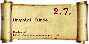 Ungvári Tünde névjegykártya